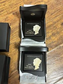 PAIRE DE 2016-W (1/10 once d'or) Dime Mercure commémoratif avec boîte et certificat d'authenticité