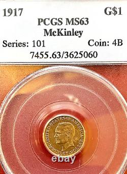 PCGS Ancien Titulaire Ms-63! 1917 McKinley Commémoratif Or $1 Dollar
