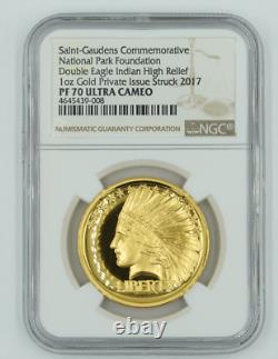 Parc national commémoratif de Saint-Gaudens 2017 en relief haut NGC PF70 Ultra Cameo