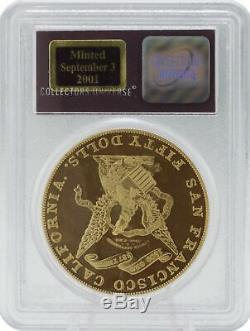 Pcgs 1855 Kellogg 50 $ Preuve Commémorative Gem Rallumage S. S. Amérique Centrale Coin
