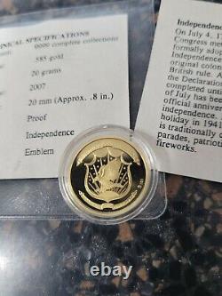 Pièce D'épreuve D'or 2007 3,1 Grammes. 585 Gold 14k Indépendance American Mint