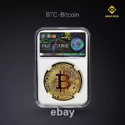 Pièce commémorative Bitcoin 1 oz Or de collection BTC Crypto Lingot Cryptomonnaie