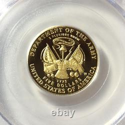 Pièce commémorative de l'armée américaine en or, édition spéciale 2011-W $5, épreuve de qualité PR70 DCAM, certifiée PCGS FIRST STRIKE.