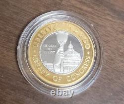Pièce commémorative de la Bibliothèque du Congrès de 2000 en or et platine bimétallique de 10 $ (preuve)