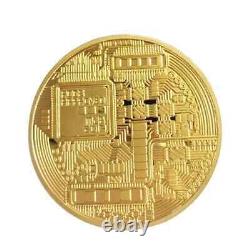 Pièce commémorative en Bitcoin physique plaquée or collection collectible NOUVEAU
