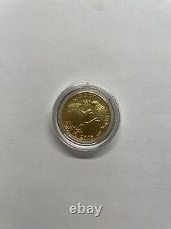 Pièce commémorative en or 90% de 5 $ de 2008 avec l'aigle chauve. 24187 AGW avec emballage d'origine et certificat d'authenticité.