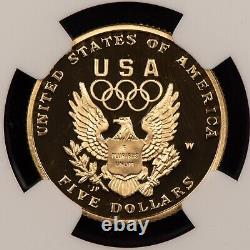 Pièce commémorative en or Proof de 5 $ de l'Olympiade 1992-W NGC PF 70 Ultra Cameo G1711
