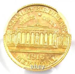 Pièce commémorative en or de 1916 McKinley Dollar G $ 1 Détail non circulé PCGS UNC