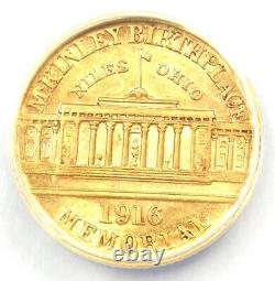Pièce commémorative en or de 1916 McKinley Dollar G$1 certifiée ANACS VF30