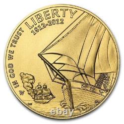 Pièce commémorative en or de 5 $ de 2012 de la Bannière étoilée avec boîte, OGP, COA. 2419 AGW