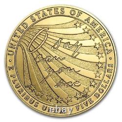 Pièce commémorative en or de 5 $ de 2012 de la Bannière étoilée avec boîte, OGP, COA. 2419 AGW