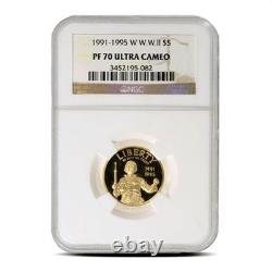 Pièce commémorative en or de 5 $ de la Monnaie des États-Unis PR/PF70 (Année aléatoire, Étiquette, PCGS ou NGC)