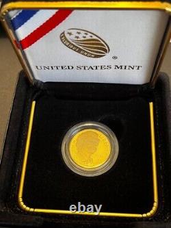 Pièce commémorative en or de 5 dollars Mark Twain, preuve de la Monnaie américaine, non circulée, dans son emballage d'origine (OGP).