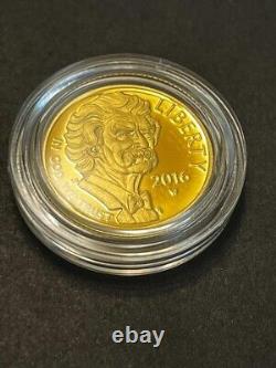 Pièce commémorative en or de 5 dollars Mark Twain, preuve de la Monnaie américaine, non circulée, dans son emballage d'origine (OGP).