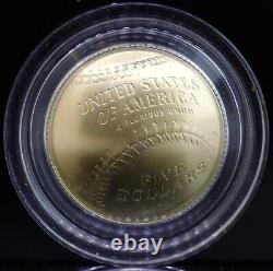 Pièce commémorative en or de 5 dollars du Temple de la renommée nationale du baseball 2014-W