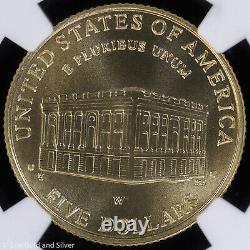 Pièce commémorative en or de 5 $ du U. S. Capitol Visitor Center de 2001 NGC MS 70