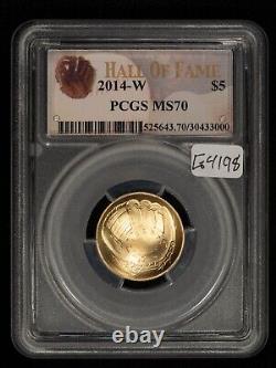 Pièce commémorative en or de la Salle de la renommée du baseball 2014-W G$5 PCGS MS 70 SKU-G4198