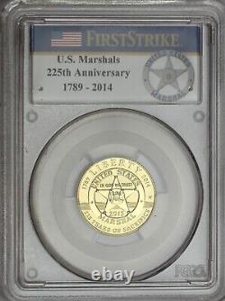 Pièce commémorative en or du Service des marshals des États-Unis de 2015-W, PCGS PR69DC, 1ère Rue.