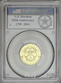 Pièce commémorative en or du service des marshals des États-Unis de 2015-W, certifiée PCGS PR69DC, première rue.