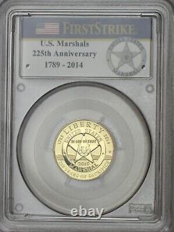 Pièce commémorative en or du service des marshals des États-Unis de 2015-W, certifiée PCGS PR69DC, première rue.