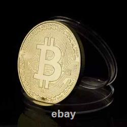 Pièce commémorative physique en Bitcoin couleur or Collection Collectionnable NOUVEAU