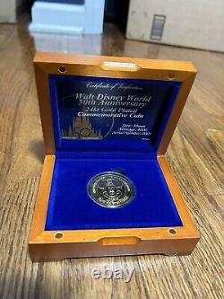 Pièce commémorative plaquée or 24 carats pour le 50e anniversaire de Disney World LE 4000