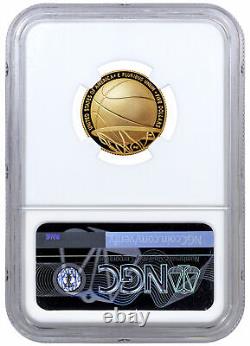 Pièce d'or 2020 W de preuve de 5 $ du Temple de la renommée du basket-ball, NGC PF69 UC, premier jour de l'émission