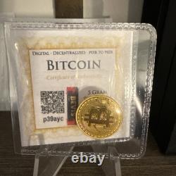 Pièce d'or 2021, 5 grammes d'or pur. 999 or solide, pièce commémorative Bitcoin en or.