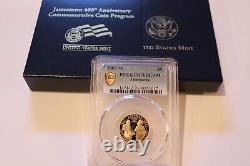 Pièce d'or Jamestown de 2007-W de 5 $, PCGS PR70 DCAM, OGP et COA