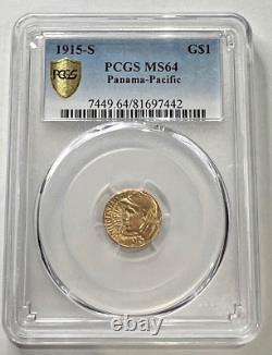 Pièce d'or Panama-Pacific de 1915, valeur de 1 dollar des États-Unis, MS64