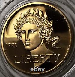 Pièce d'or commémorative de 5 dollars de preuve DCAM des Jeux olympiques de Séoul 1988 W Liberty dans une capsule
