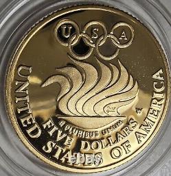 Pièce d'or commémorative de 5 dollars de preuve DCAM des Jeux olympiques de Séoul 1988 W Liberty dans une capsule