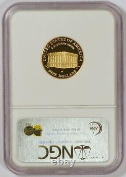 Pièce d'or commémorative de 5 dollars du Centre des visiteurs du Capitole de 2001-W, épreuve de collection, NGC PF70 Ultra Cameo