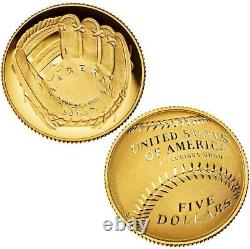 Pièce d'or commémorative en édition limitée de la Baseball Hall of Fame de 2014 dans sa boîte d'origine accompagnée de son certificat d'authenticité (B31)