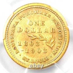 Pièce d'or d'un dollar de la Louisiane de McKinley de 1903, certifiée PCGS AU55
