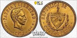 Pièce d'or de 4 pesos de 1916 PCGS MS62 Gold Shield