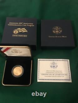 Pièce d’or de cinq dollars non circulée, 400e anniversaire de Jamestown