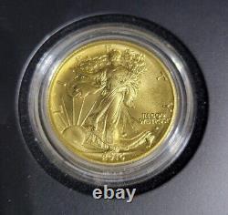 Pièce d'or demi-dollar Walking Liberty de 2016 avec COA, 1/2 oz d'or 24 carats
