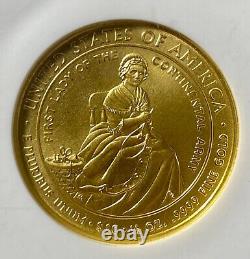Pièce d'or en or de 1/2 once de 2007 de la série $10 de la première épouse Martha Washington, classée NGC MS 70.