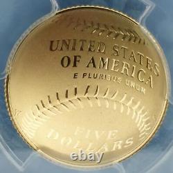 Pièce de 5 $ en or avec gant de baseball en relief, édition 2014, évaluée PCGS Proof 70 Deep Cameo, avec la signature de Pete Rose.