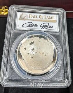 Pièce de baseball HOF en 3 parties, PCGS PR70, signée Pete Rose, en or et argent plaqué.