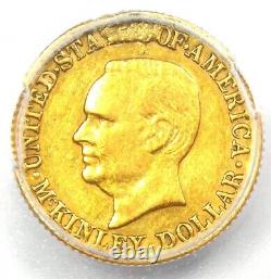 Pièce de dollar d'or commémorative McKinley de 1916 G$1 certifiée ICG AU53 Détails.