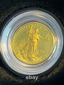 Pièce de monnaie américaine en or 2002-W Proof American Eagle d'une dixième d'once d'une valeur de 5 dollars américains.