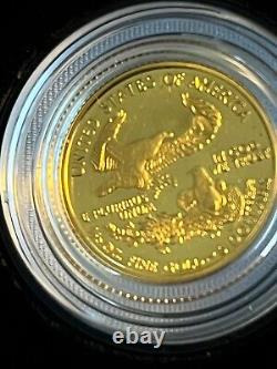 Pièce de monnaie américaine en or 2002-W Proof American Eagle d'une dixième d'once d'une valeur de 5 dollars américains.