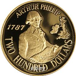 Pièce de monnaie commémorative en or de 1987 en Australie de 200 $ Arthur Phillip - 10g. 916 OGP COA