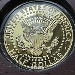 Pièce de monnaie commémorative en or de 50ème anniversaire du demi-dollar Kennedy de 2014 avec boîte et certificat d'authenticité