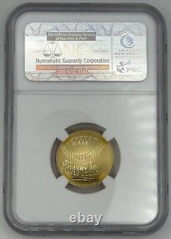 Pièce de monnaie de la salle de la renommée du baseball américain 2014 W US Gold $5 Ultra Cameo NGC PF70, épreuve avec boîte.