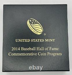 Pièce de monnaie de la salle de la renommée du baseball américain 2014 W US Gold $5 Ultra Cameo NGC PF70, épreuve avec boîte.