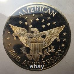 Pièce de monnaie en or 14 carats Liberty Proof du centenaire américain de 1986 7,2 g COA et dossier PREMIER JOUR