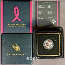 Pièce de monnaie en or commémorative de 5 $ en l'honneur de la sensibilisation au cancer du sein 2018